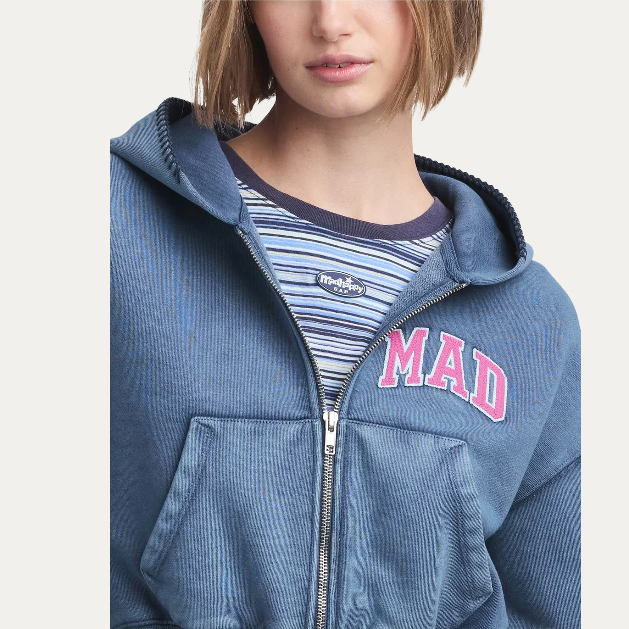 Gap x MadHappy Full Zip Cropped Mad Hoodie - Image 4