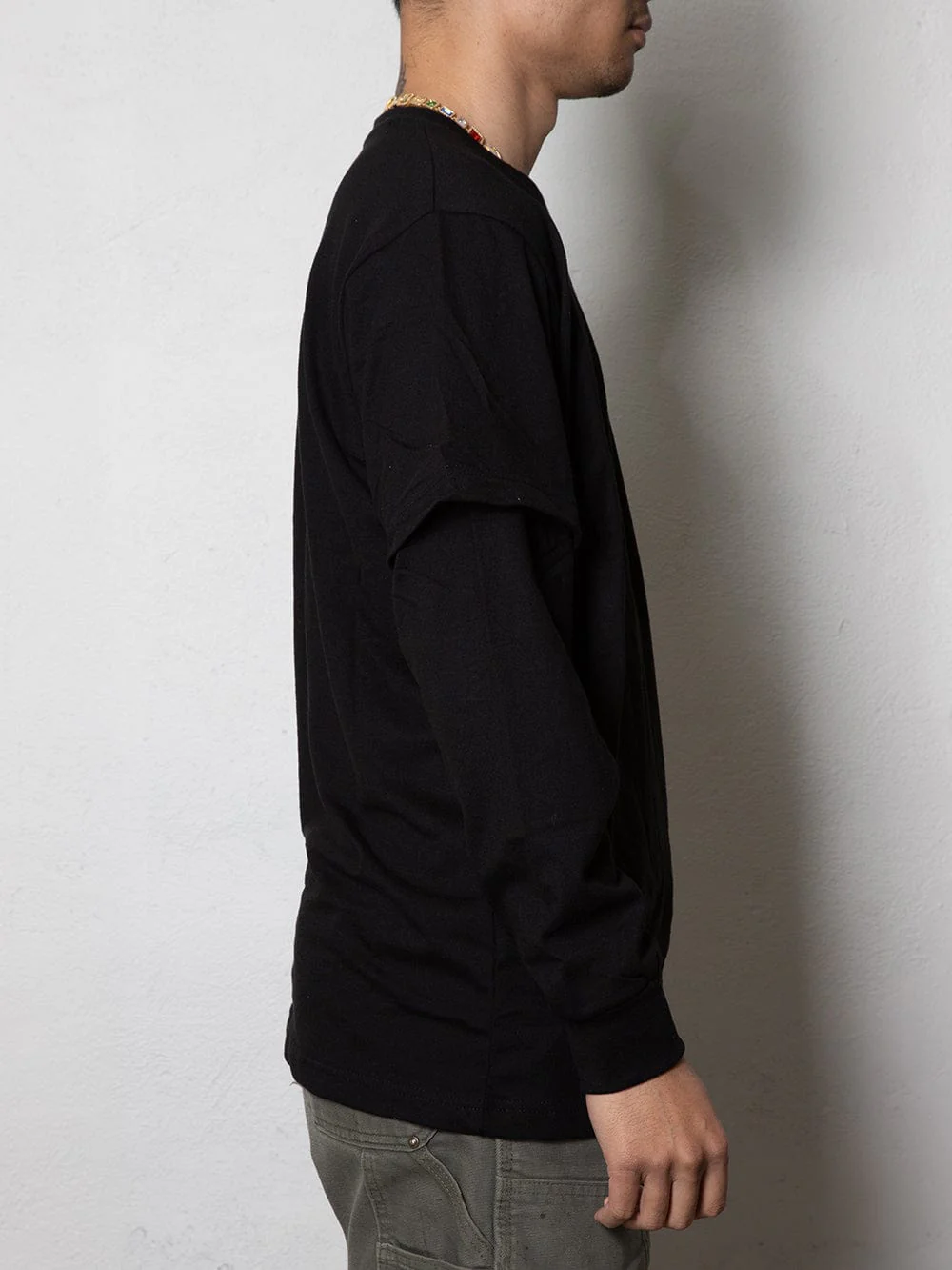 Reckless Double L/S Tee - Black - Image 2